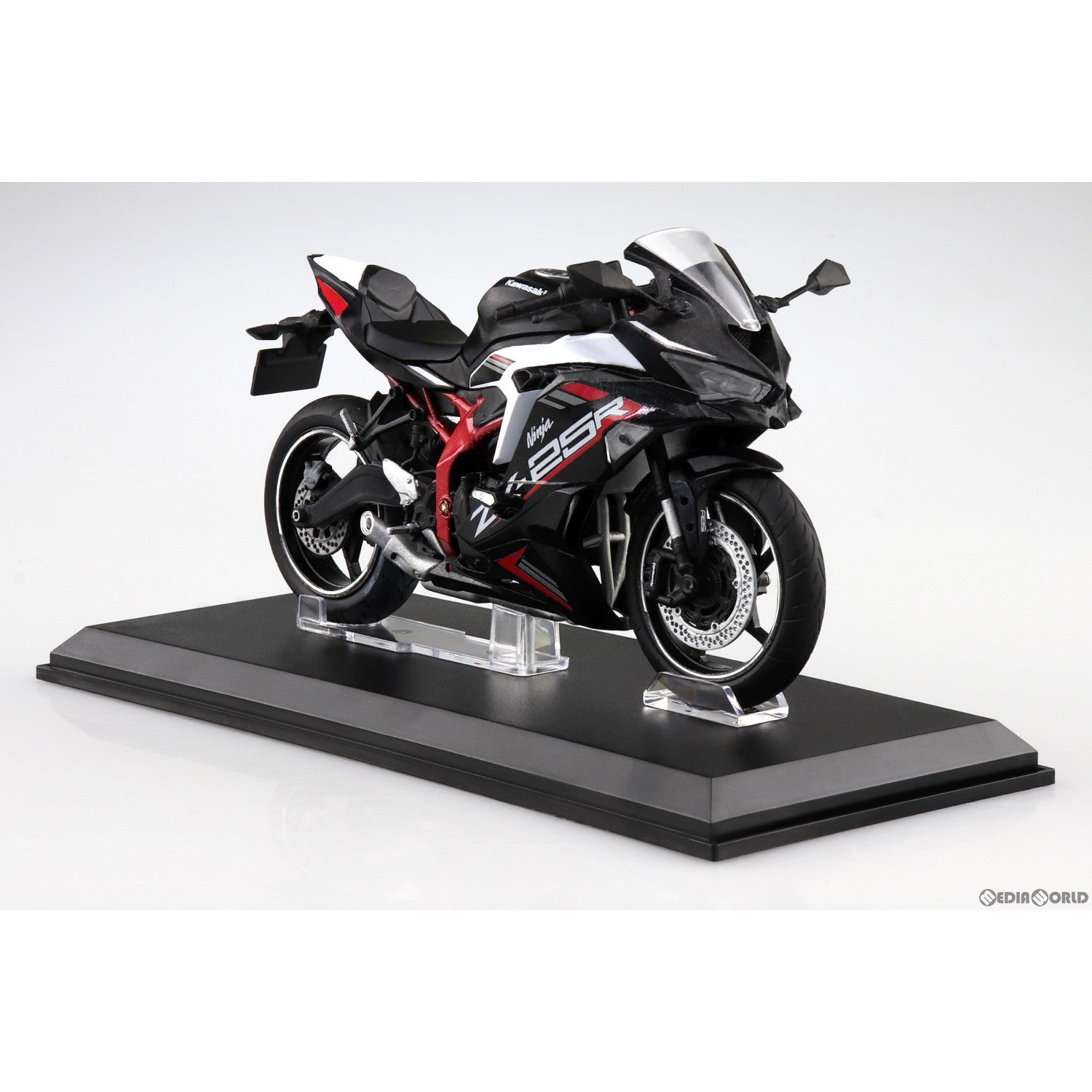 【新品即納】[MDL] 1/12 完成品バイクシリーズ KAWASAKI Ninja ZX-25R メタリックスパークブラック×パールフラットスターダストホワイト ミニカー(109700) スカイネット(アオシマ) (20230421)