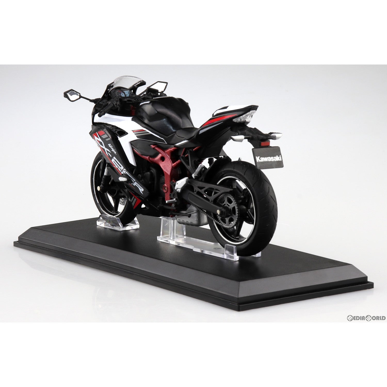 新品即納】[MDL]1/12 完成品バイクシリーズ KAWASAKI Ninja ZX-25R  メタリックスパークブラック×パールフラットスターダストホワイト ミニカー(109700) スカイネット(アオシマ)