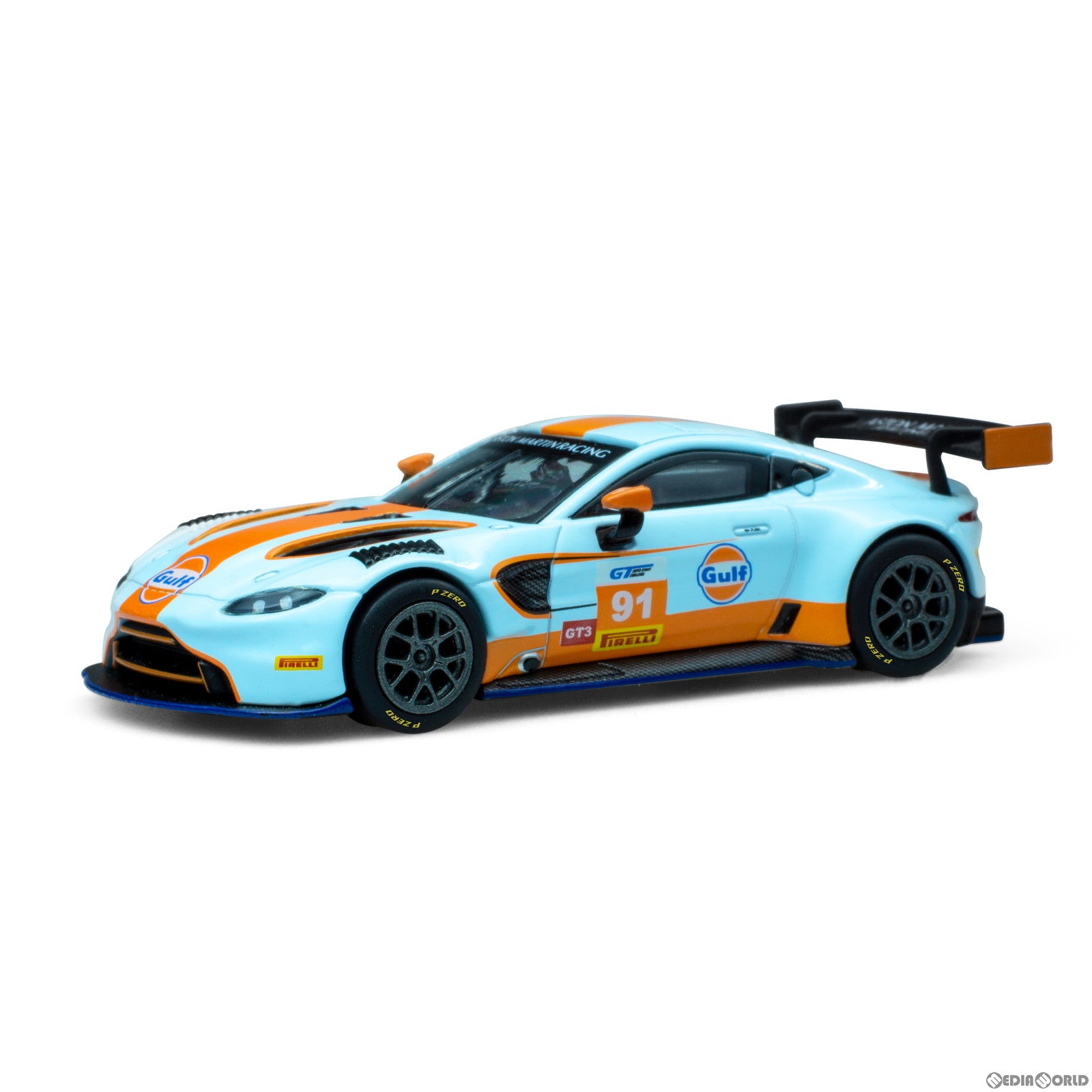 【新品即納】[MDL] 1/64 Aston Martin Vantage GT3 Gulf Livery 完成品 ミニカー(PR64-AMGT-GULF) POP RACE(ポップレース) (20230520)
