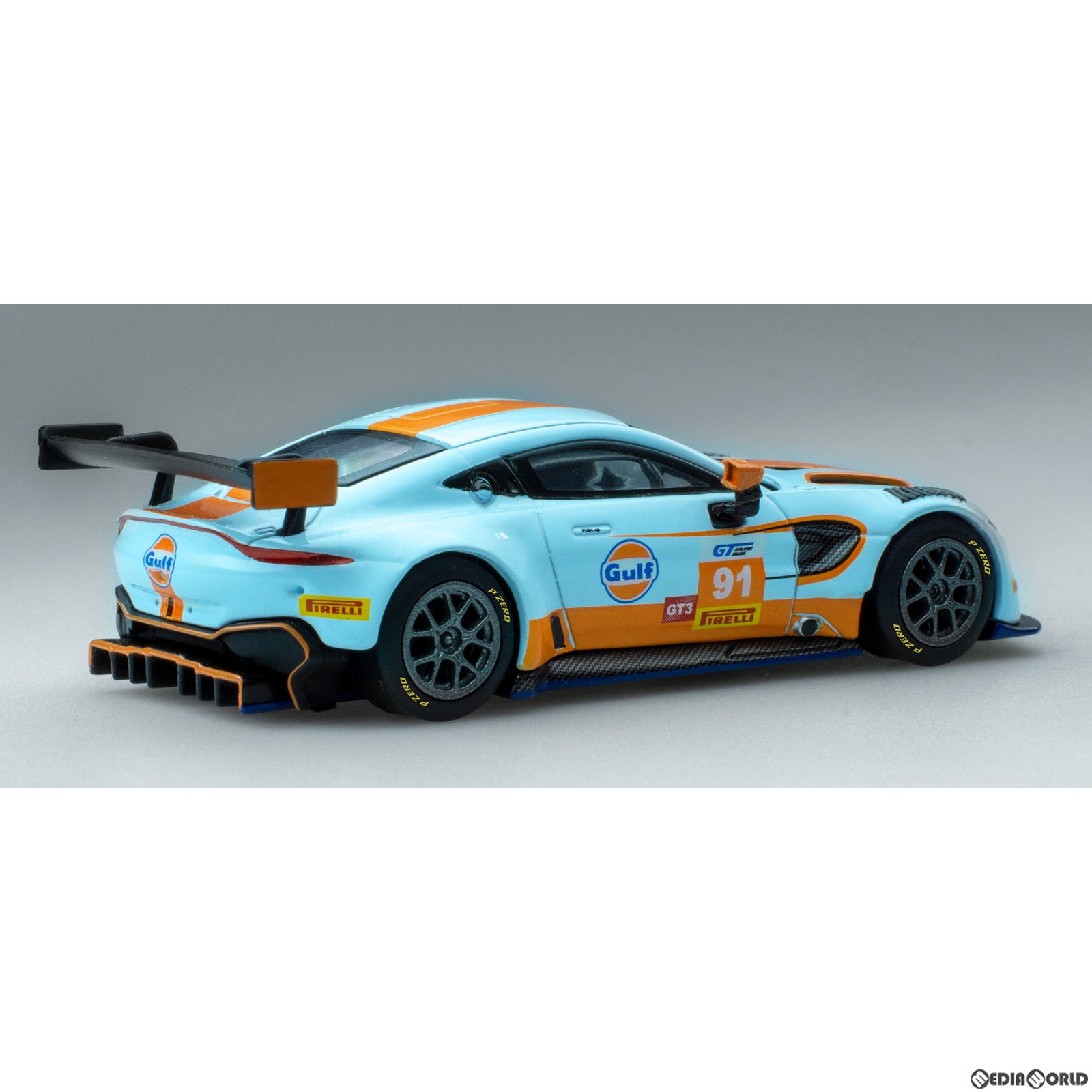【新品即納】[MDL] 1/64 Aston Martin Vantage GT3 Gulf Livery 完成品 ミニカー(PR64-AMGT-GULF) POP RACE(ポップレース) (20230520)