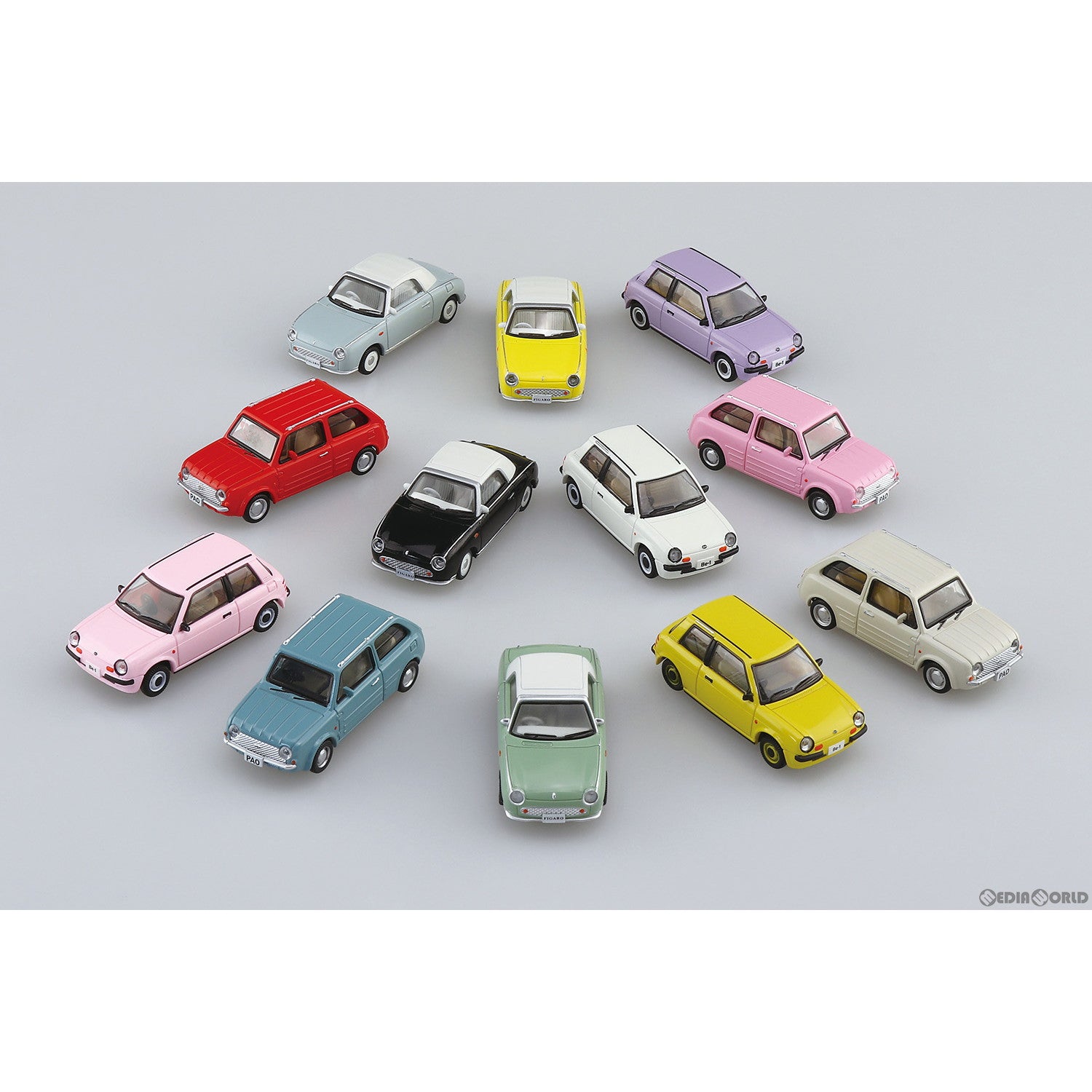 【新品即納】[MDL] (BOX) 1/64 ニッサン パイクカーコレクション 完成品 ミニカー(12個) スカイネット(アオシマ) (20231031)