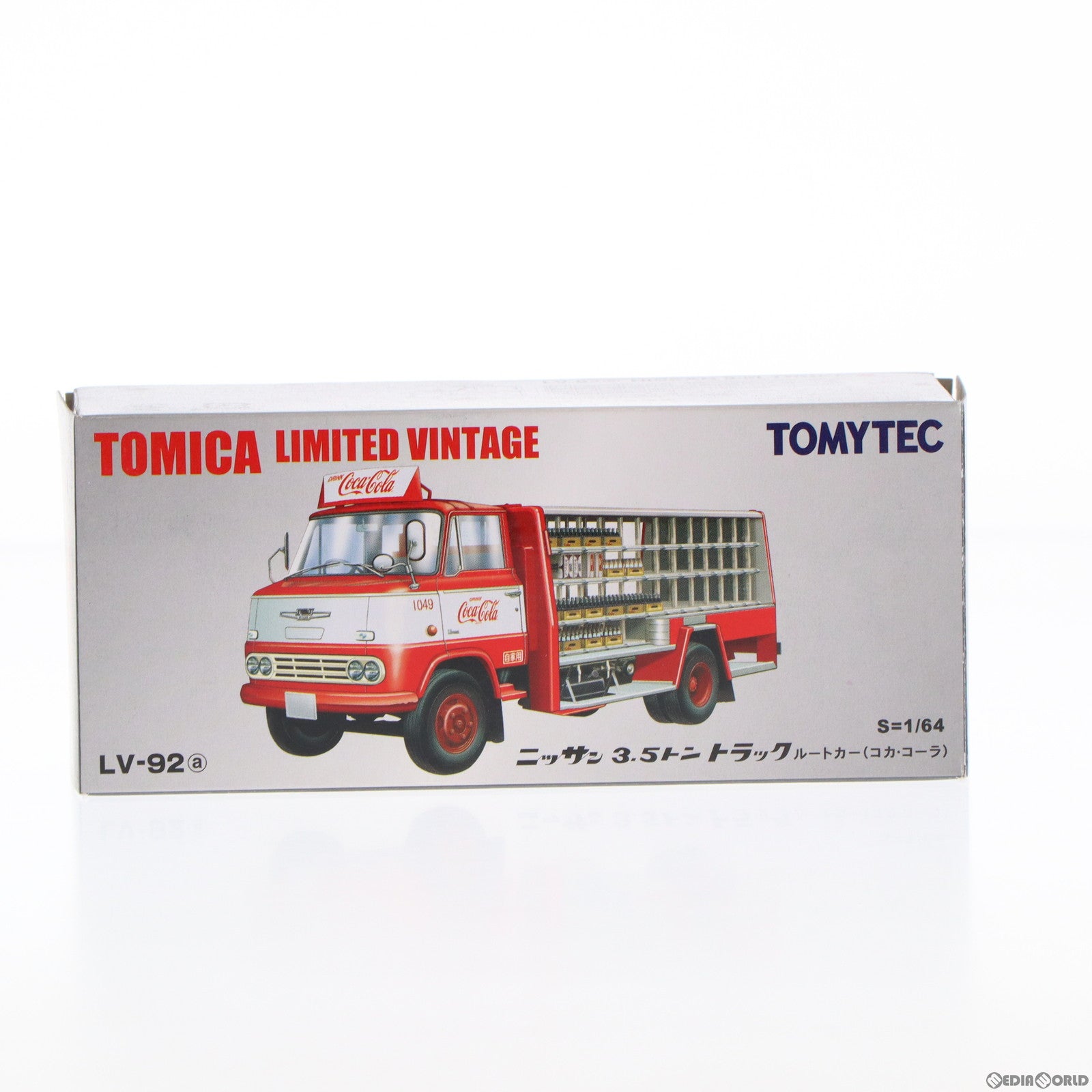 【中古即納】[MDL] トミカリミテッドヴィンテージ 1/64 TLV-92a ニッサン 3.5トン トラック ルートカー コカ・コーラ(レッド) 完成品 ミニカー(225171) TOMYTEC(トミーテック)(20100723)