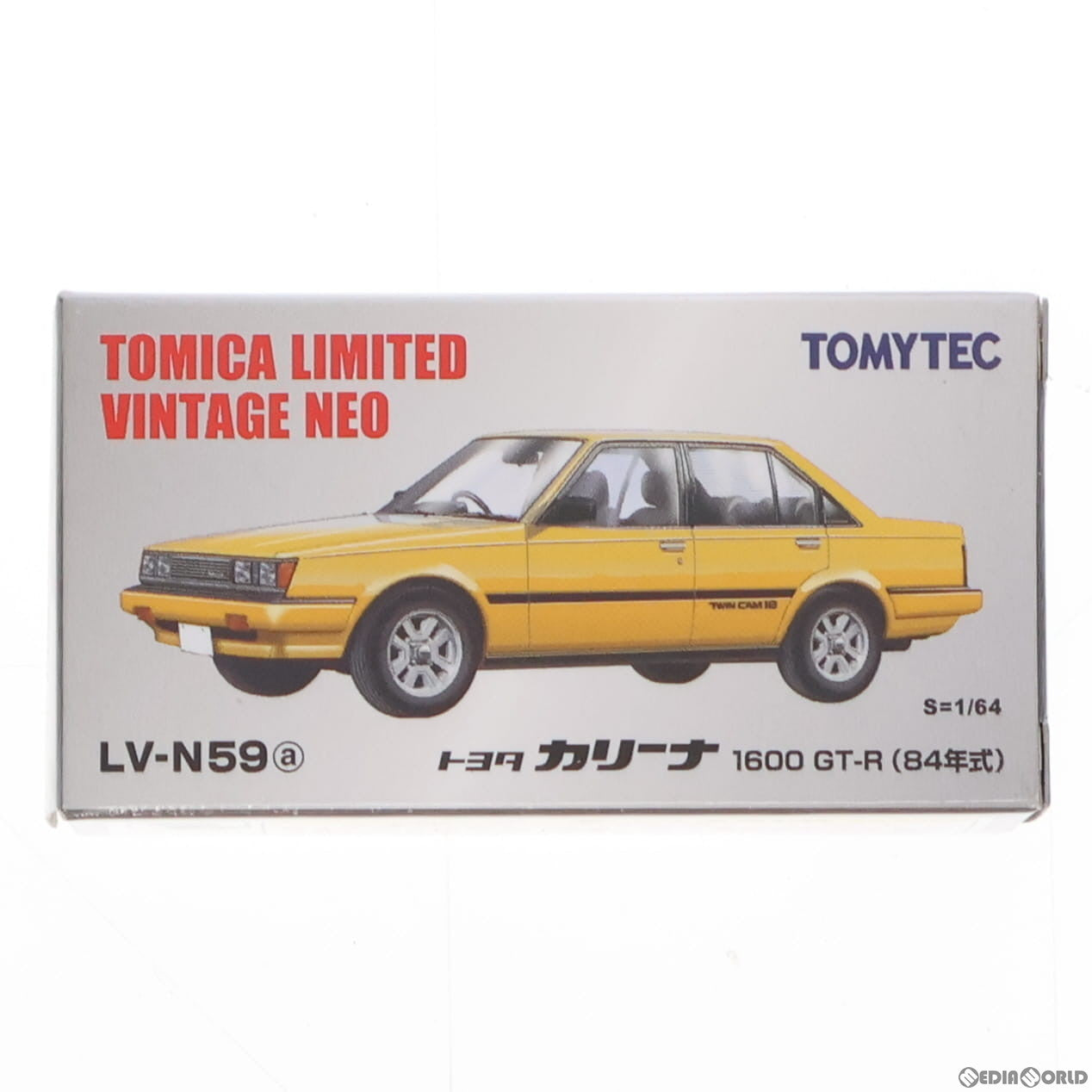 【中古即納】[MDL] トミカリミテッドヴィンテージ NEO TLV-N59a 1/64 トヨタ カリーナ 1600 GT-R(84年式) イエロー 完成品 ミニカー(229919) TOMYTEC(トミーテック)(20111126)