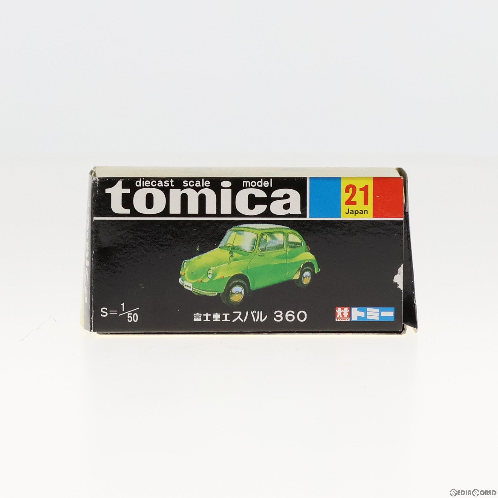 【中古即納】[MDL] トミカ No.21 1/50 富士重工 スバル 360(ライムグリーン×ブラック/黒箱) 復刻版 完成品 ミニカー トミー(19991231)