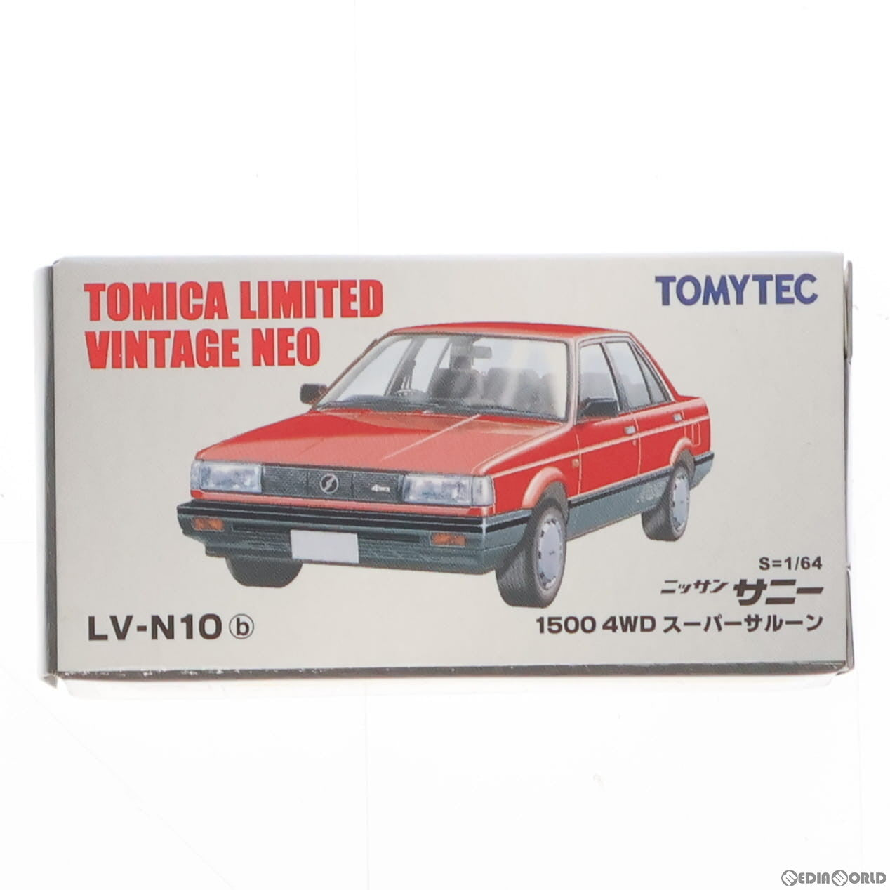 【中古即納】[MDL] トミカリミテッドヴィンテージ NEO TLV-N10b 1/64 ニッサン サニー 1500 4WD スーパーサルーン(レッド×グレー) 完成品 ミニカー(214588) TOMYTEC(トミーテック)(20080630)