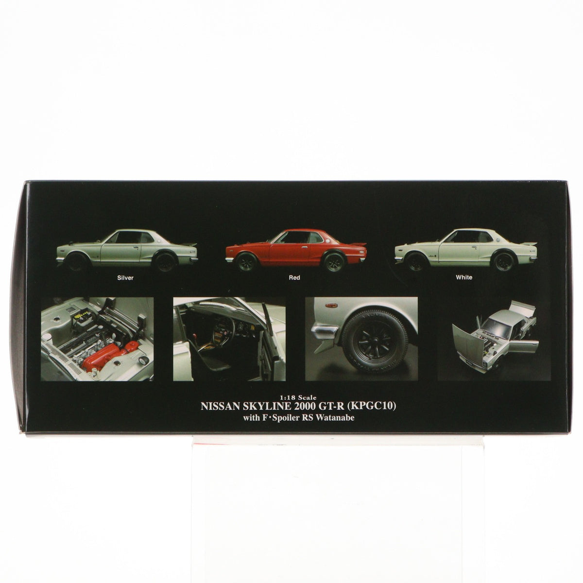 【中古即納】[MDL] 1/18 NISSAN スカイライン 2000GT-R with Fスポイラー/RSワタナベ(シルバー) 完成品 ミニカー(KS08128S) 京商(20140629)
