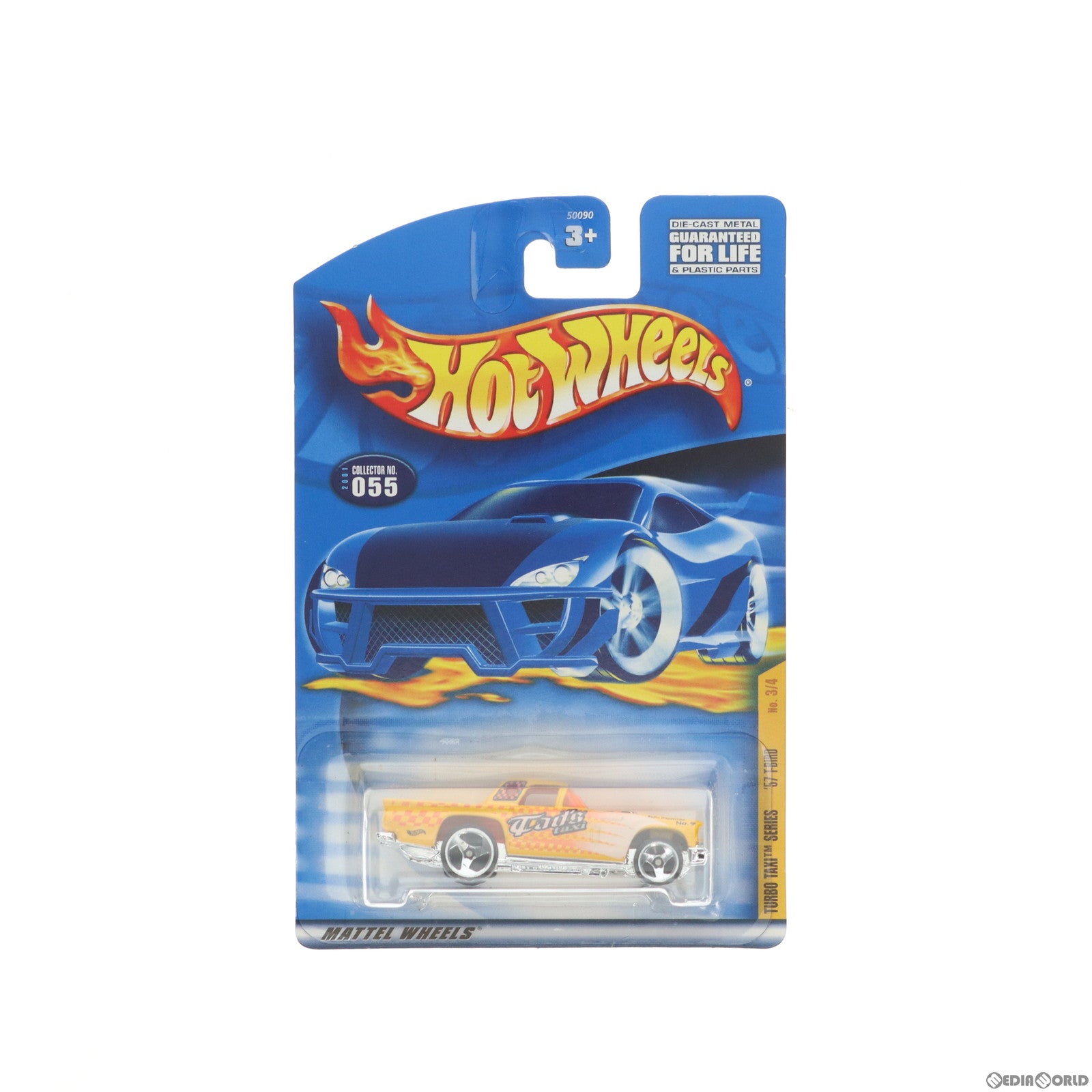 【中古即納】[MDL] Hot Wheels(ホットウィール) TURBO TAXI SERIES 1/64 57 T-BIRD(イエロー×オレンジ×ブラック) 完成品 ミニカー(50090-0910) Mattel(マテル)(19991231)