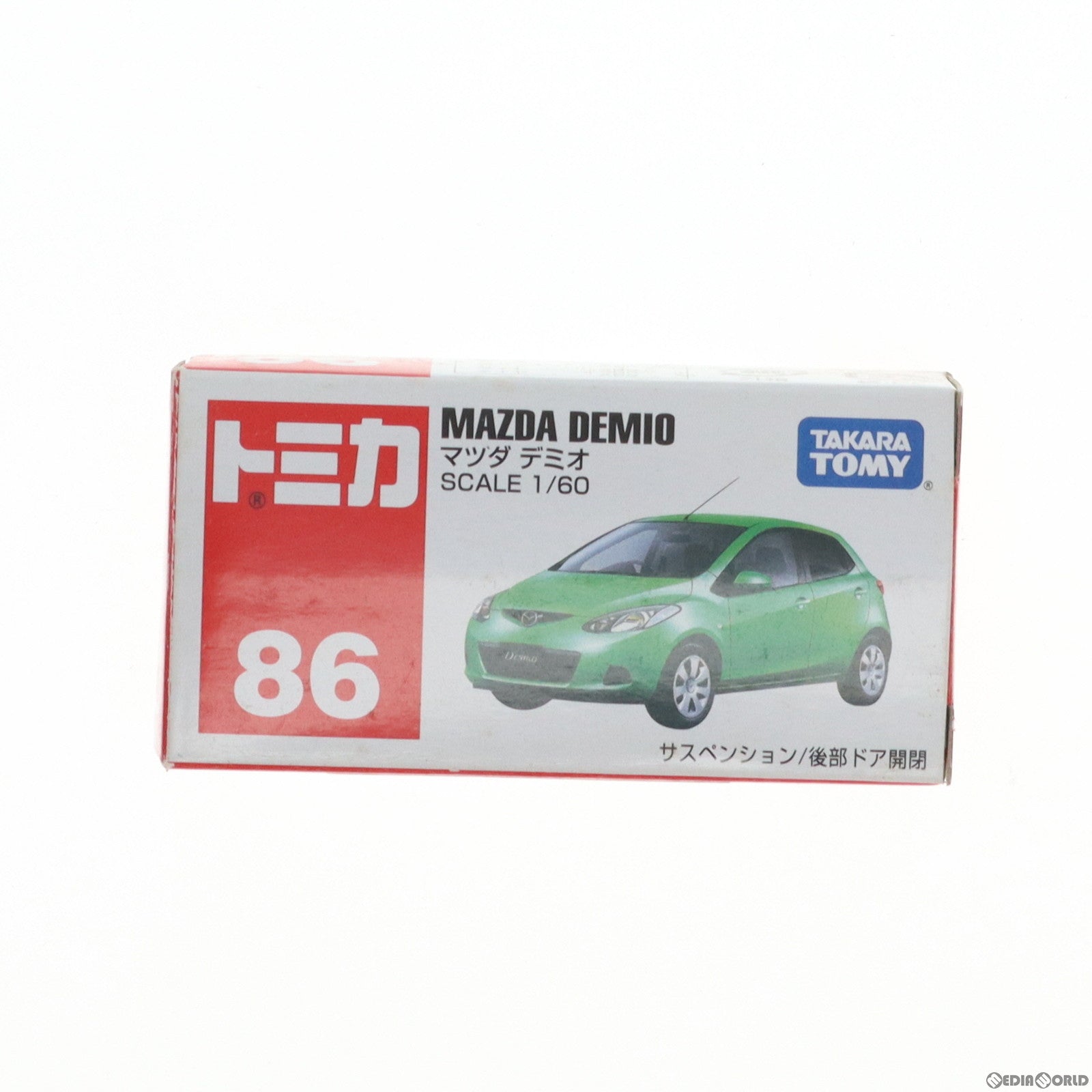 【中古即納】[MDL] トミカ No.86 1/60 マツダ デミオ(メタリックグリーン/赤箱/ベトナム製) 完成品 ミニカー タカラトミー(20080430)
