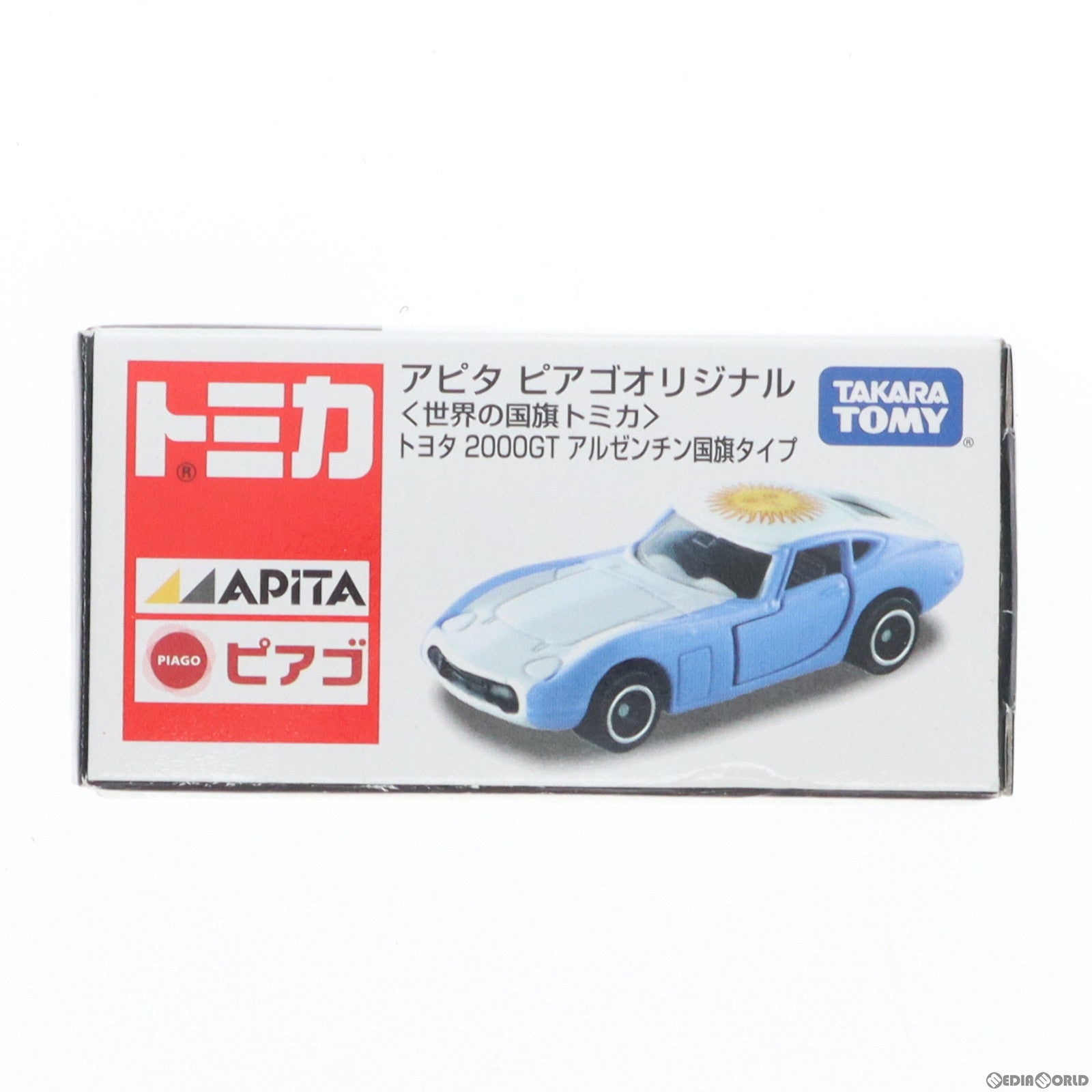 【中古即納】[MDL] アピタ・ピアゴ限定 トミカ 世界の国旗シリーズ 1/59 トヨタ 2000GT アルゼンチン国旗タイプ(ホワイト×スカイブルー) 完成品 ミニカー タカラトミー(19991231)