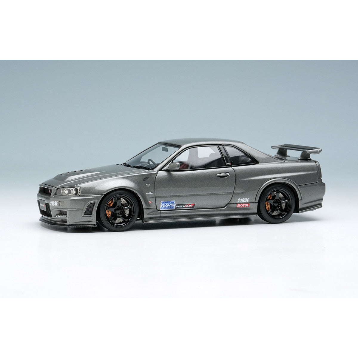 【新品即納】[MDL] 1/43 NISSAN SKYLINE(スカイライン) GT-R(NISMO BNR34 CRS Version) ダークメタルグレー ロゴステッカー付 2011 完成品 ミニカー(EM422A) EIDOLON(アイドロン) (20240930)