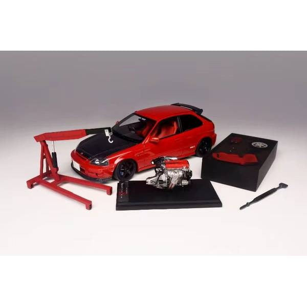 【新品即納】[MDL] 1/18 ホンダ シビック Type R(EK9) レッド 完成品 ミニカー(M85009) MOTORHELIX(モーターヘリックス) (20240731)