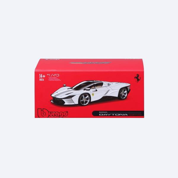 【中古即納】[MDL] 1/43 フェラーリ デイトナ SP3 ホワイト 完成品 ミニカー(18-36914W) BBURAGO(ブラゴ)(20241113)