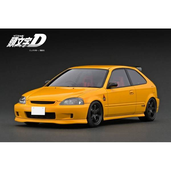 【新品】【お取り寄せ】[MDL] 1/18 INITIAL D INITIAL D Honda CIVIC(シビック)(EK9) Type R Yellow 完成品 ミニカー(IG3541) ignition model(イグニッションモデル)(20241214)