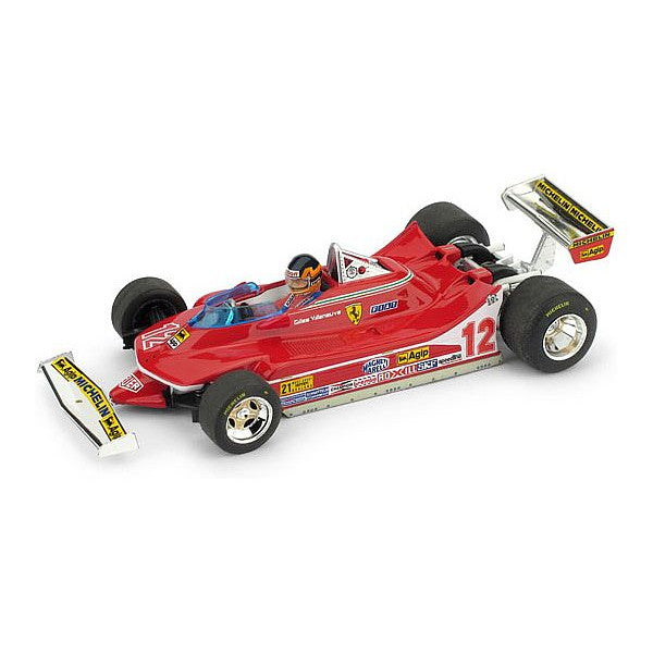 【新品即納】[MDL] (再販) 1/43 フェラーリ 312 T4 1979年 ロングビーチGP 1位 #12 G. Villeneuve ドライバー付 完成品 ミニカー(R578CH) BRUMM(ブルム) (20240930)
