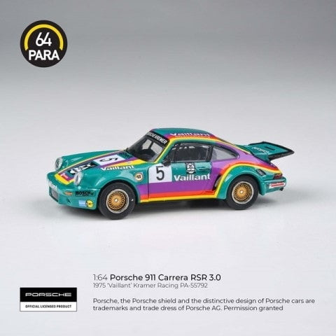 【新品即納】[MDL] PARA64 1/64 ポルシェ 911 3.0 RSR 1974 Vaillant フォトエッチング加工ホイール LHD 完成品 ミニカー(PA-55792) PARAGON(パラゴン) (20241031)