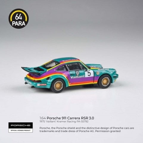【新品即納】[MDL] PARA64 1/64 ポルシェ 911 3.0 RSR 1974 Vaillant フォトエッチング加工ホイール LHD 完成品 ミニカー(PA-55792) PARAGON(パラゴン) (20241031)