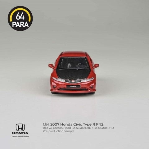 【新品即納】[MDL] PARA64 1/64 ホンダ シビック Type R FN2 2007 レッド/カーボン LHD 完成品 ミニカー(PA-55400) PARAGON(パラゴン) (20241031)