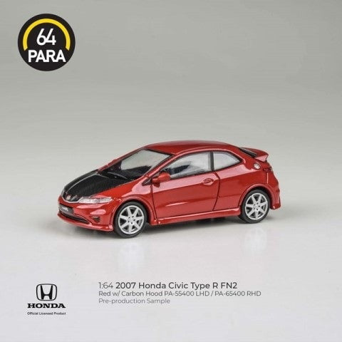 【新品即納】[MDL] PARA64 1/64 ホンダ シビック Type R FN2 2007 レッド/カーボン RHD 完成品 ミニカー(PA-65400) PARAGON(パラゴン) (20241031)