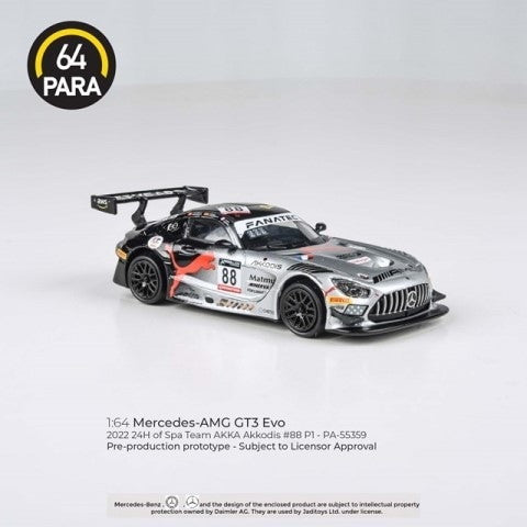 【新品即納】[MDL] PARA64 1/64 メルセデス AMG GT3 Evo 2022年Spa24時間 Akkodis P1 LHD 完成品 ミニカー(PA-55359) PARAGON(パラゴン) (20241031)