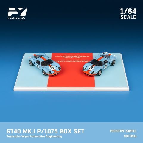 【新品即納】[MDL] 1/64 Ford(フォード) GT40 MK.I P/1075 2台セット(Gulf #6+Gulf #9) 完成品 ミニカー(FY64055) Finclassically(20241130)