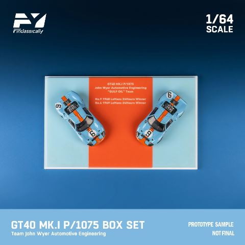 【新品即納】[MDL] 1/64 Ford(フォード) GT40 MK.I P/1075 2台セット(Gulf #6+Gulf #9) 完成品 ミニカー(FY64055) Finclassically(20241130)