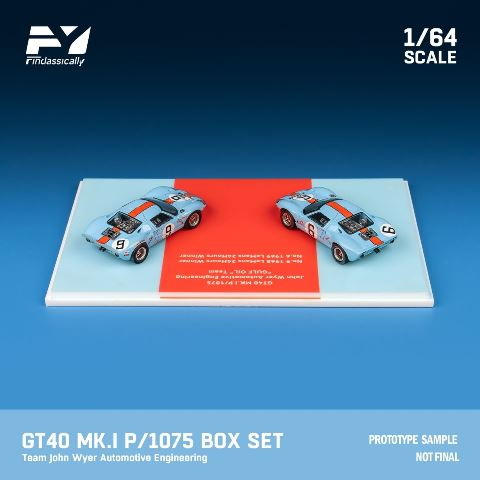 【新品即納】[MDL] 1/64 Ford(フォード) GT40 MK.I P/1075 2台セット(Gulf #6+Gulf #9) 完成品 ミニカー(FY64055) Finclassically(20241130)
