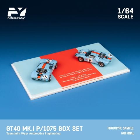 【新品即納】[MDL] 1/64 Ford(フォード) GT40 MK.I P/1075 2台セット(Gulf #6+Gulf #9) 完成品 ミニカー(FY64055) Finclassically(20241130)