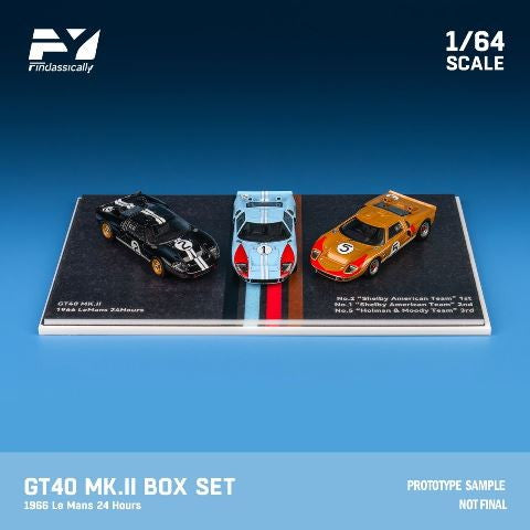 【新品即納】[MDL] 1/64 Ford(フォード) GT40 MK.II 1966 LeMans 24h 3台セット(Black #2+Blue #1+Gold #5) 完成品 ミニカー(FY64056) Finclassically(20241130)