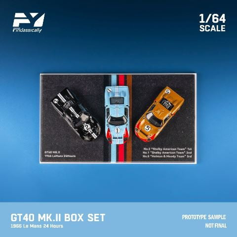 【新品即納】[MDL] 1/64 Ford(フォード) GT40 MK.II 1966 LeMans 24h 3台セット(Black #2+Blue #1+Gold #5) 完成品 ミニカー(FY64056) Finclassically(20241130)