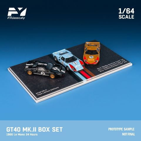【新品即納】[MDL] 1/64 Ford(フォード) GT40 MK.II 1966 LeMans 24h 3台セット(Black #2+Blue #1+Gold #5) 完成品 ミニカー(FY64056) Finclassically(20241130)
