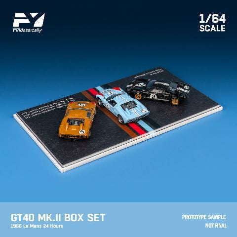 【新品即納】[MDL] 1/64 Ford(フォード) GT40 MK.II 1966 LeMans 24h 3台セット(Black #2+Blue #1+Gold #5) 完成品 ミニカー(FY64056) Finclassically(20241130)