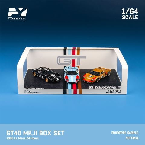 【新品即納】[MDL] 1/64 Ford(フォード) GT40 MK.II 1966 LeMans 24h 3台セット(Black #2+Blue #1+Gold #5) 完成品 ミニカー(FY64056) Finclassically(20241130)