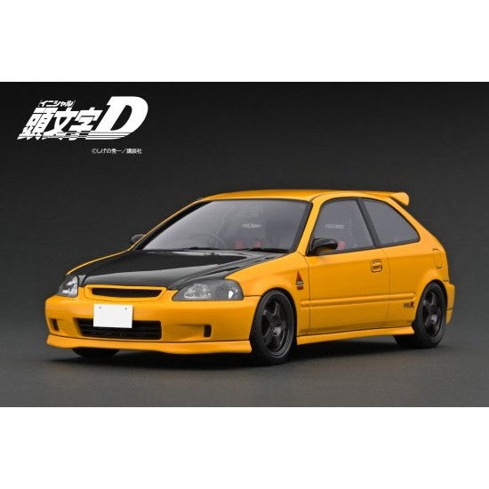 【新品即納】[MDL] 1/18 INITIAL D Honda CIVIC(EK9) Type R Yellow 完成品 ミニカー(IG3629) ignition model(イグニッションモデル)(20241214)