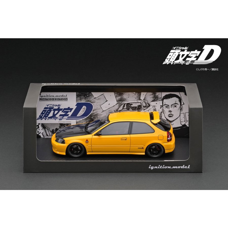 【新品即納】[MDL] 1/18 INITIAL D Honda CIVIC(EK9) Type R Yellow 完成品 ミニカー(IG3629) ignition model(イグニッションモデル)(20241214)