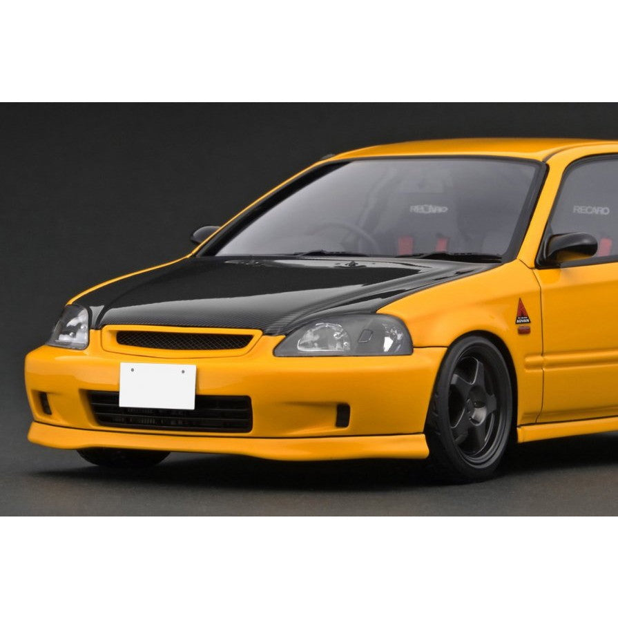 【新品即納】[MDL] 1/18 INITIAL D Honda CIVIC(EK9) Type R Yellow 完成品 ミニカー(IG3629) ignition model(イグニッションモデル)(20241214)