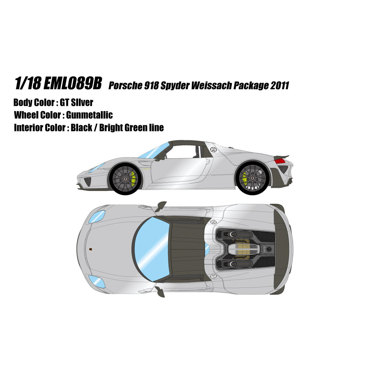 【予約安心出荷】[MDL] EIDOLON COLLECTION(アイドロンコレクション) 1/18 Porsche 918 Spyder Weissach package 2011 GTシルバー 完成品 ミニカー(EML089B) EIDOLON(アイドロン) (2025年3月)