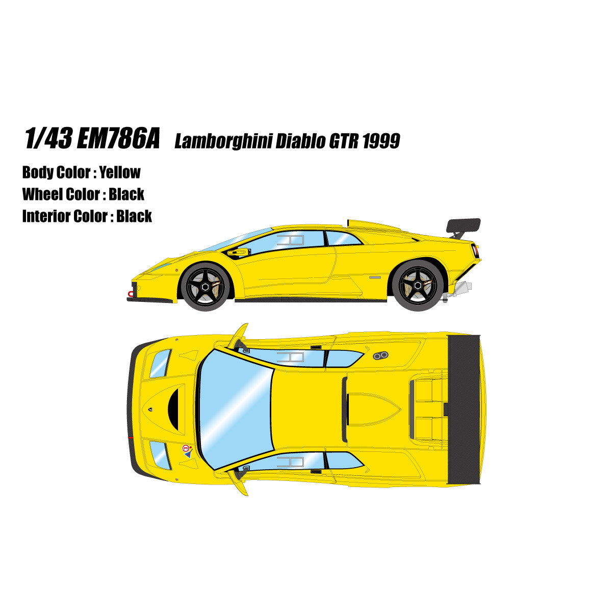 【新品即納】[MDL] 1/43 Lamborghini Diablo GTR 1999 イエロー 完成品 ミニカー(EM786A) EIDOLON(アイドロン)(20250131)