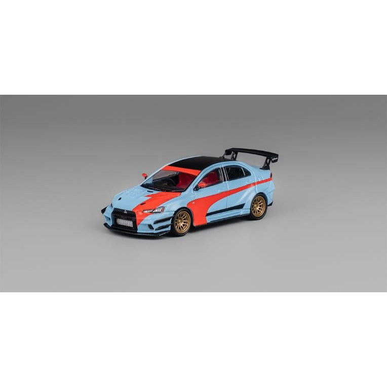 【新品即納】[MDL] 1/64 Mitsubishi ランサー エボリューション X Varis オレンジ/ブルー 完成品 ミニカー(CM64-EVOX-01) CM MODEL(20250228)