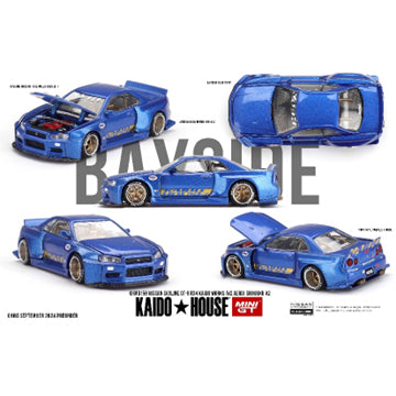 【予約安心出荷】[MDL] MINI-GT 1/64 Nissan スカイライン GT-R R34 Kaido Works(V2 エアロ) SHINJUKU V2(右ハンドル) 完成品 ミニカー(KHMG158) TSM(トゥルースケールミニチュアズ)(2025年3月)