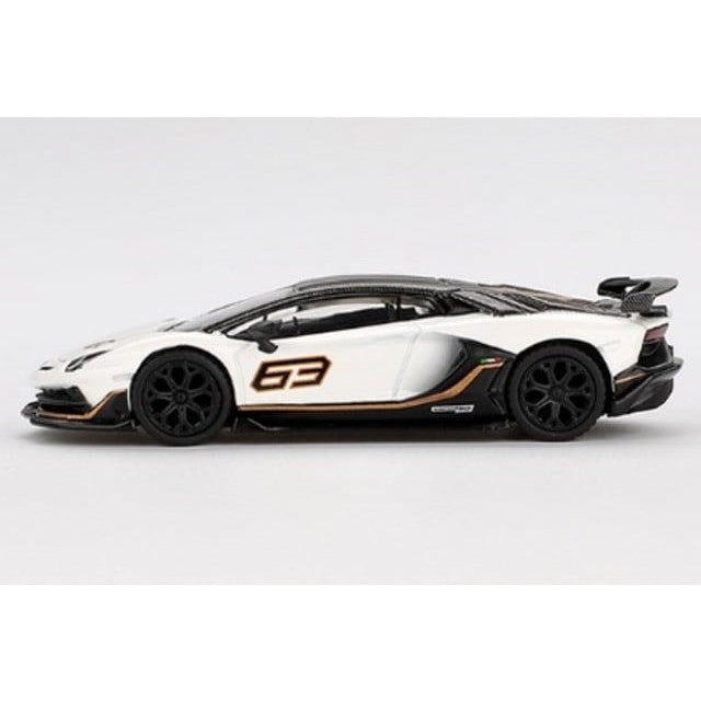 【新品即納】[MDL] MINI-GT 1/64 ランボルギーニ アヴェンタドール SVJ 63 Bianco Asopo(ホワイト)(左ハンドル)(ブリスター仕様) 完成品 ミニカー(MGT00842-BL) TSM(トゥルースケールミニチュアズ)(20250131)