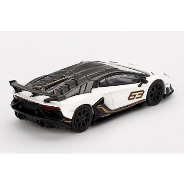 【新品即納】[MDL] MINI-GT 1/64 ランボルギーニ アヴェンタドール SVJ 63 Bianco Asopo(ホワイト)(左ハンドル)(ブリスター仕様) 完成品 ミニカー(MGT00842-BL) TSM(トゥルースケールミニチュアズ)(20250131)