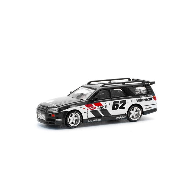 【予約安心出荷】[MDL] 1/64 NISSAN STAGEA SIM0N S GARAGE #62 BLACK 完成品 ミニカー(PR640103) POP RACE(ポップレース) (2025年3月)