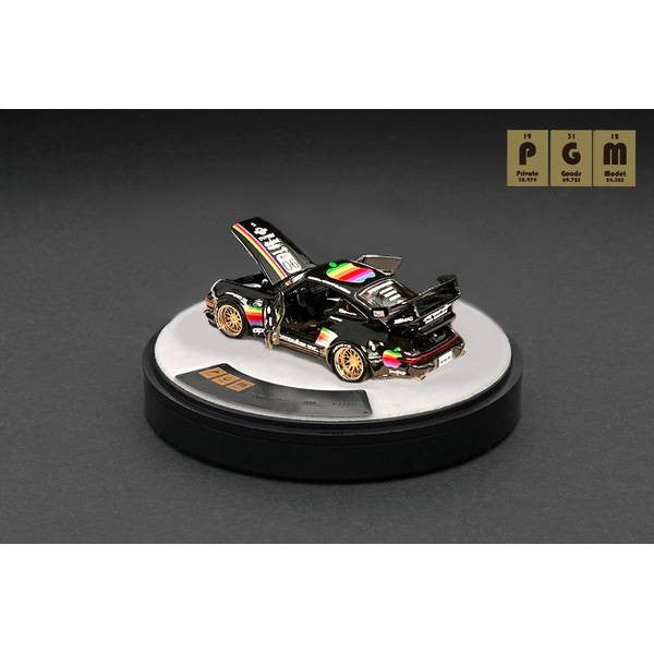 【新品即納】[MDL] 1/64 RWB 964 Black - Rotating display(回転台座バージョン) 完成品 ミニカー(PGM-640009-2) PGM(プライベートグッズモデル)(20250216)