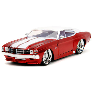 【新品即納】[MDL] BIGTIME MUSCLE(ビッグタイム マッスル) 1/24 1971 シェビー シェベル SS レッドメタリック/ホワイト 完成品 ミニカー(JADA35020) Jada Toys(ジャダトイズ)(20241130)