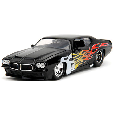 【新品即納】[MDL] BIGTIME MUSCLE(ビッグタイム マッスル) 1/24 1971ポンティアック GTO ジャッジ ブラック/フレイム 完成品 ミニカー(JADA35022) Jada Toys(ジャダトイズ)(20241130)