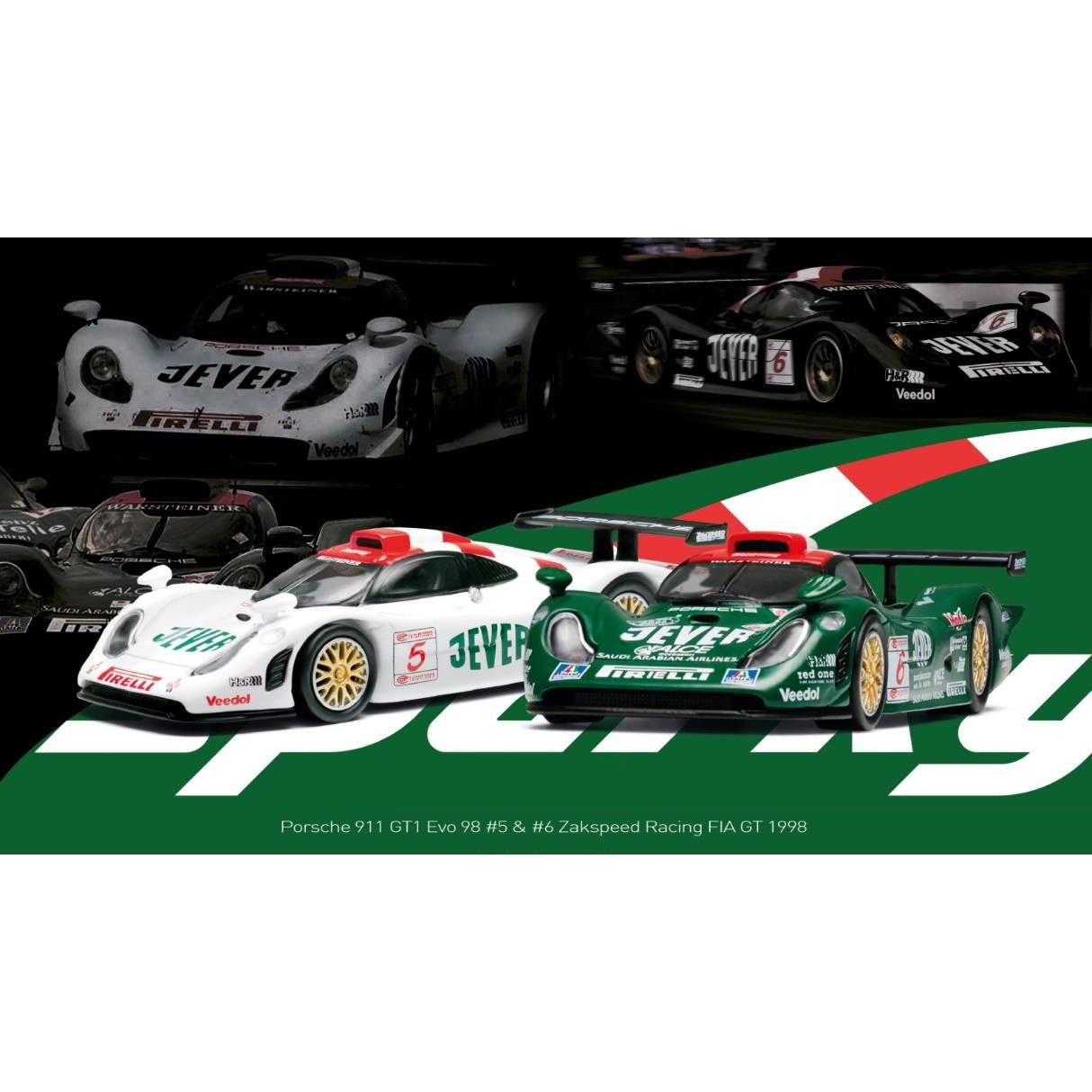 【新品即納】[MDL] Sparky 1/64 Porsche(ポルシェ) 911 GT1 Evo 98 #5 & #6 Zakspeed Racing FIA GT 1998 完成品 ミニカー(YCOMBO64019) TOYEAST(トイイースト) (20241031)