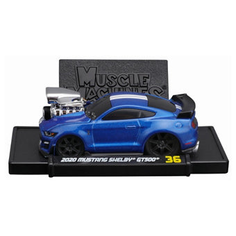 【新品即納】[MDL] Muscle Machines(マッスルマシーンズ) 1/64 MM 2020 マスタング シェルビー GT500 ブルー 完成品 ミニカー(MS15576BL) Maisto(マイスト)(20250206)