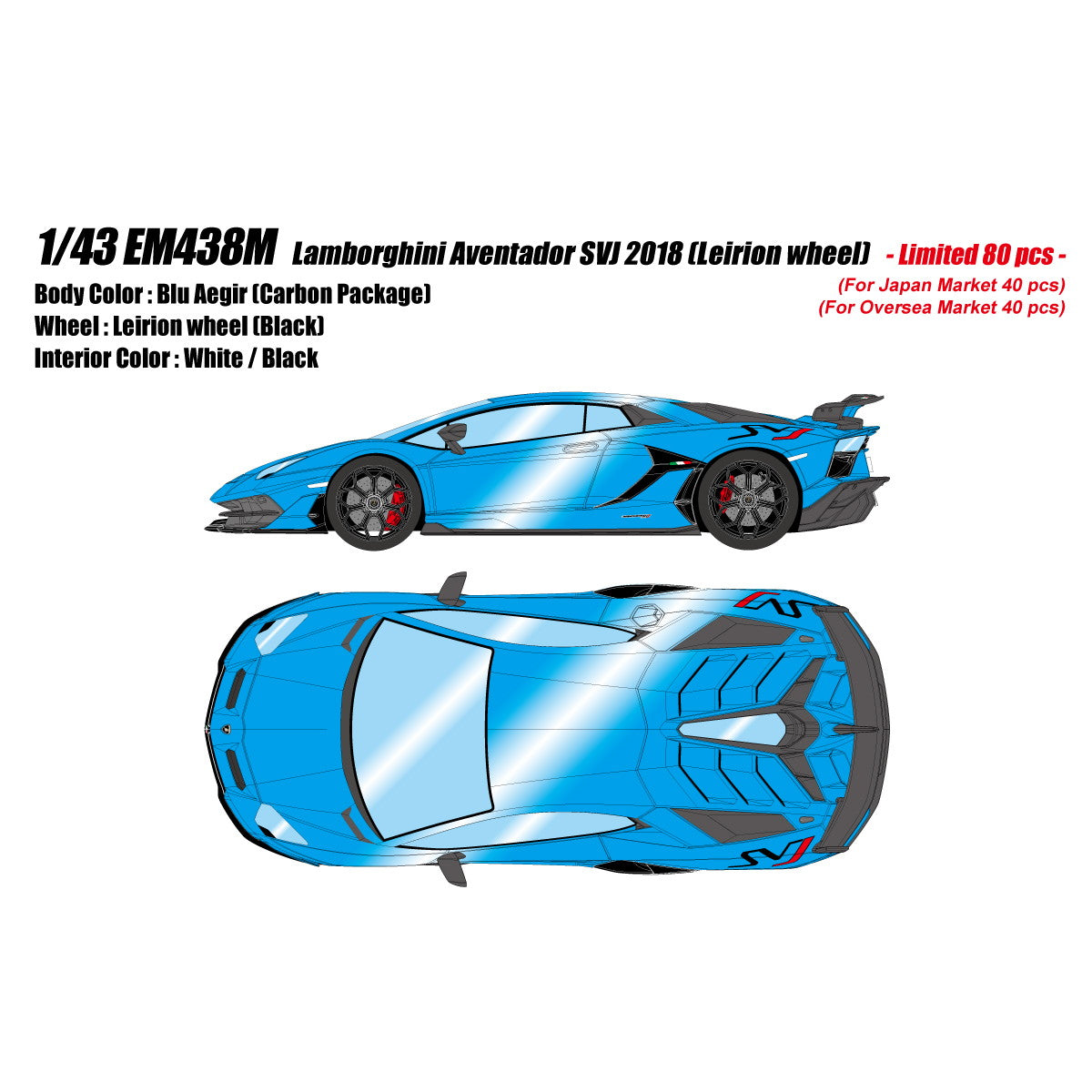 【予約安心出荷】[MDL] EIDOLON COLLECTION(アイドロンコレクション) 1/43 Lamborghini Aventador(ランボルギーニ アヴェンタドール) SVJ 2018(Leirion wheel) ブルーアイギル 完成品 ミニカー(EM438M) EIDOLON(アイドロン) (2025年4月)