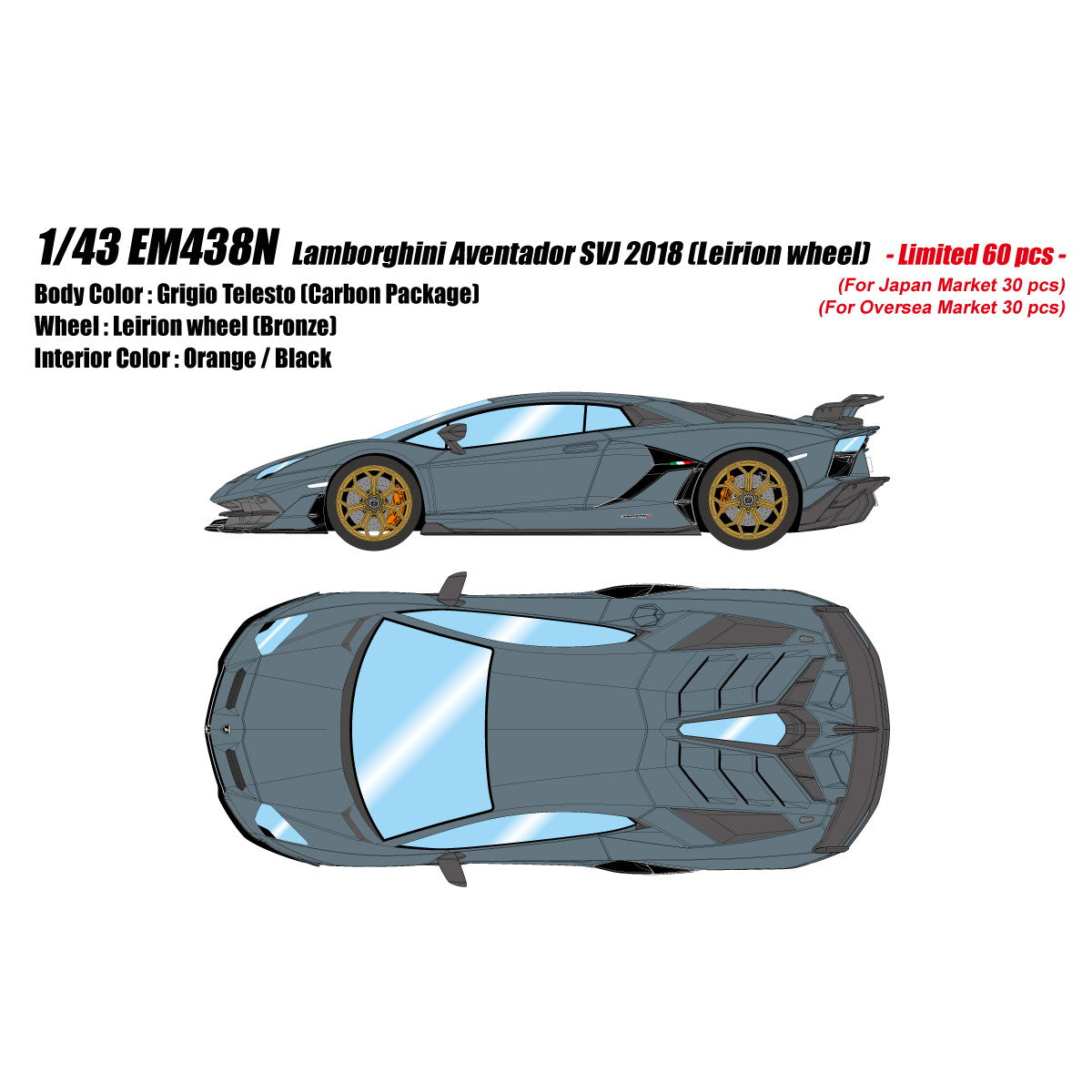 【予約安心出荷】[MDL] EIDOLON COLLECTION(アイドロンコレクション) 1/43 Lamborghini Aventador(ランボルギーニ アヴェンタドール) SVJ 2018(Leirion wheel) グリジオテレスト 完成品 ミニカー(EM438N) EIDOLON(アイドロン) (2025年4月)