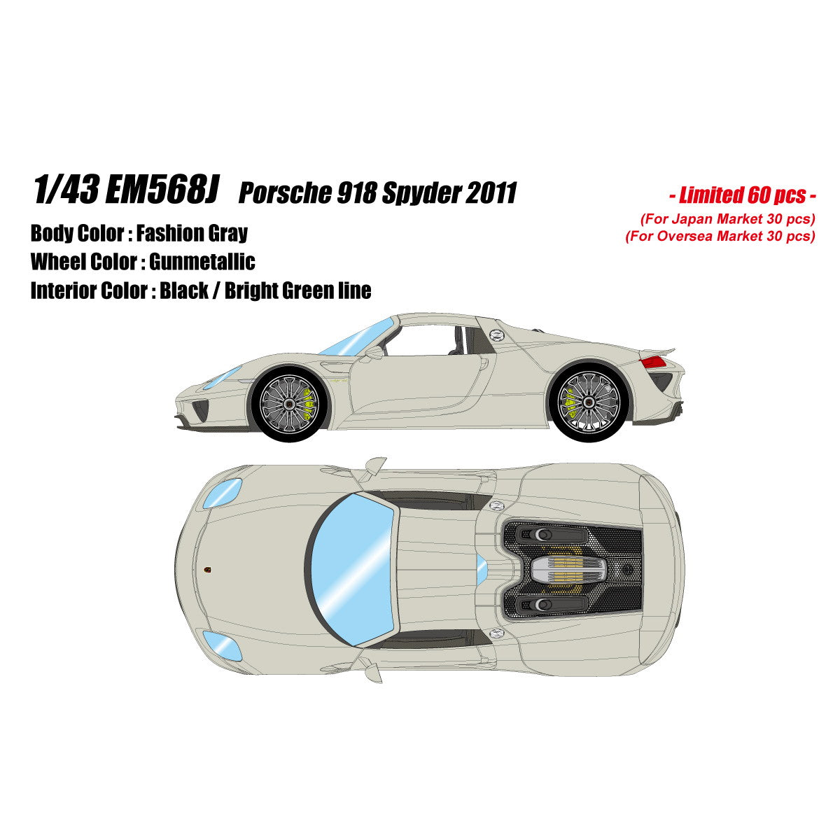 【予約安心出荷】[MDL] EIDOLON COLLECTION(アイドロンコレクション) 1/43 Porsche 918 Spyder(ポルシェ 918 スパイダー) 2011 ファッショングレー 完成品 ミニカー(EM568J) EIDOLON(アイドロン) (2025年4月)